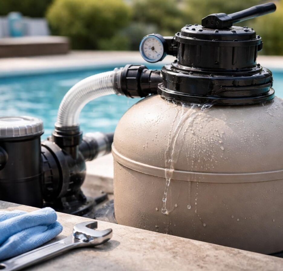 découvrez nos conseils d'entretien préventif pour éviter les fuites au niveau du couvercle du filtre à sable de votre piscine et assurer son bon fonctionnement.