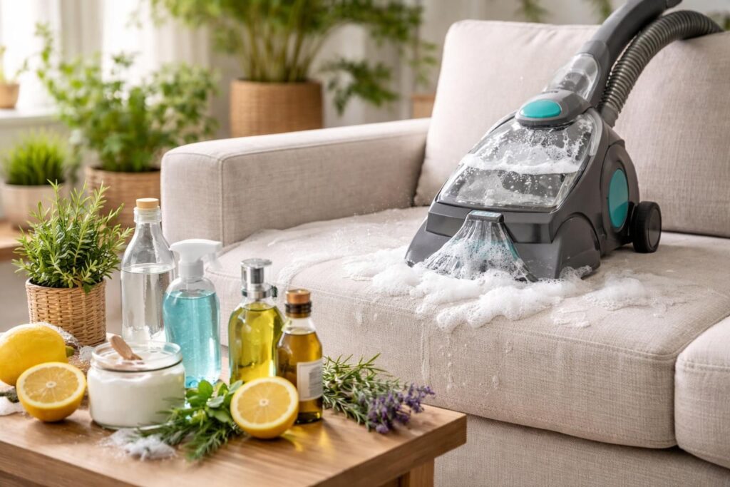 découvrez 5 recettes maison efficaces pour nettoyer votre shampouineuse et canapé, et transformez votre routine de nettoyage avec des solutions naturelles et économiques.