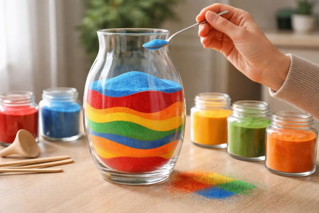 découvrez nos astuces simples et efficaces pour décorer un vase avec du sable coloré sans erreur et embellir votre intérieur avec créativité.