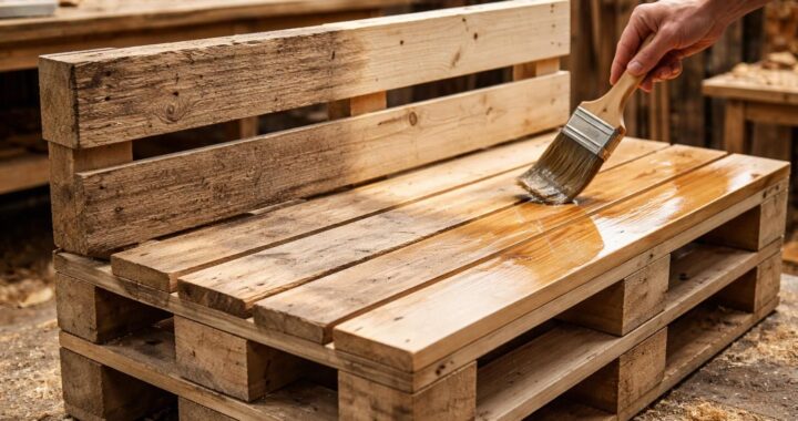 découvrez comment réaliser une banquette en palette de bois avec des conseils sur la finition, le ponçage et l'application de vernis pour un rendu durable et esthétique.