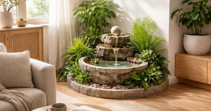découvrez comment intégrer harmonieusement une fontaine d'intérieur avec plante dans un petit espace pour apporter calme et nature à votre intérieur.