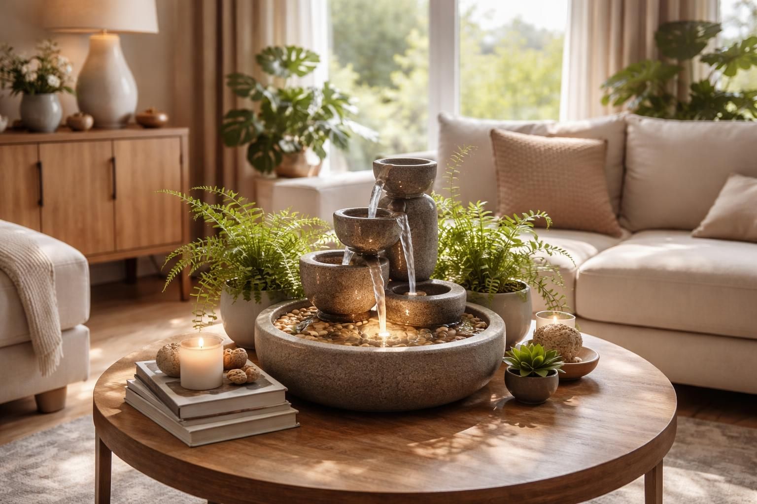 découvrez comment les petites fontaines d'intérieur peuvent métamorphoser l'ambiance de votre salon en apportant sérénité et élégance à votre espace de vie.