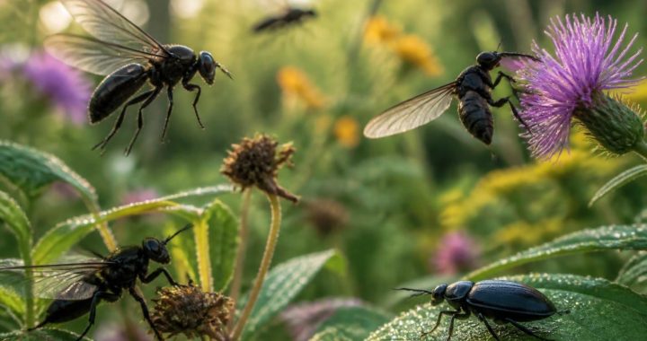 découvrez les comportements fascinants des gros insectes noirs volants dans votre jardin et apprenez à mieux comprendre leur rôle essentiel dans l'écosystème local.