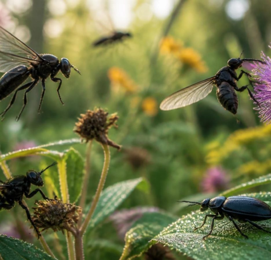 découvrez les comportements fascinants des gros insectes noirs volants dans votre jardin et apprenez à mieux comprendre leur rôle essentiel dans l'écosystème local.